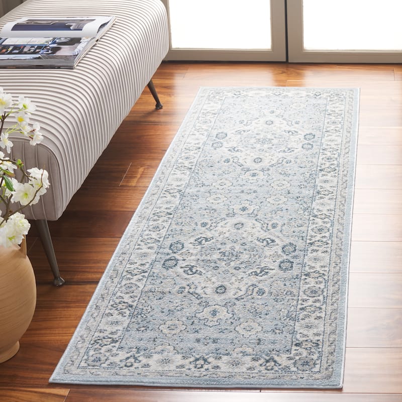 SAFAVIEH Isabella Roxann Traditional Oriental Rug - 2'2" x 7' Runner - Blue/Creme