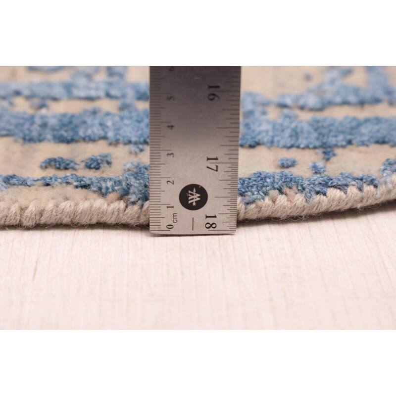 ECARPETGALLERY Hand-knotted Legacy Blue Silk, Wool Rug - 5'11 x 6'0