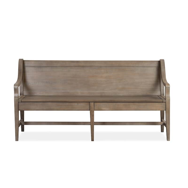 Magnussen Home Paxton Place Dovetail Grey Bench - 66''W x 21''D x 34.38''H