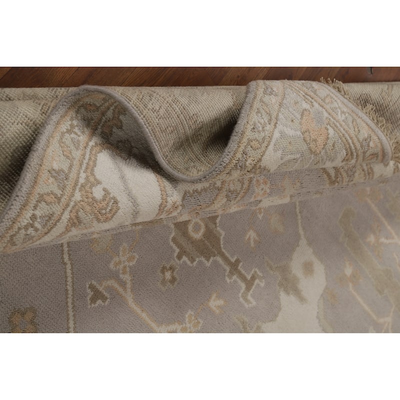 Gray Oushak Style Area Rug Hand-Knotted Wool Carpet - 8'1" x 10'0"