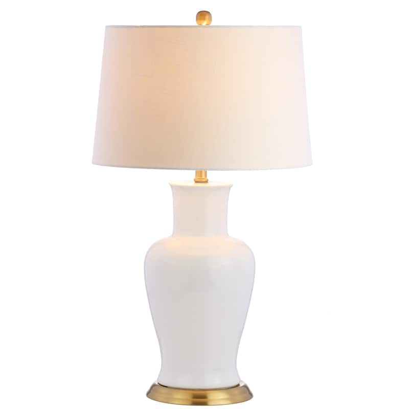 Julia 29" Ceramic LED Table Lamp, by JONATHAN Y - White/Gold