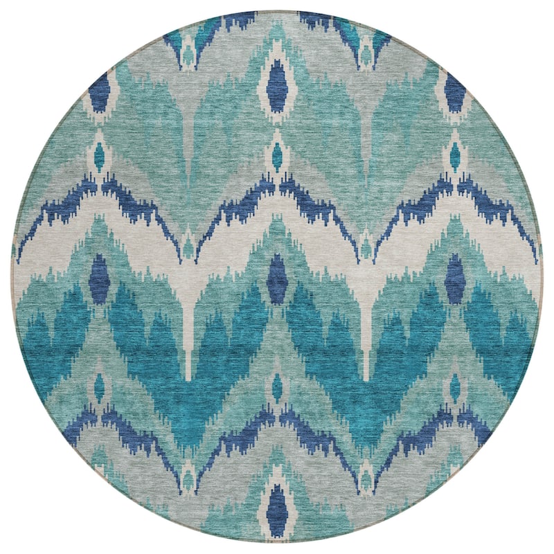 HomeRoots Ikat Transitional Rectangle Outdoor Rug