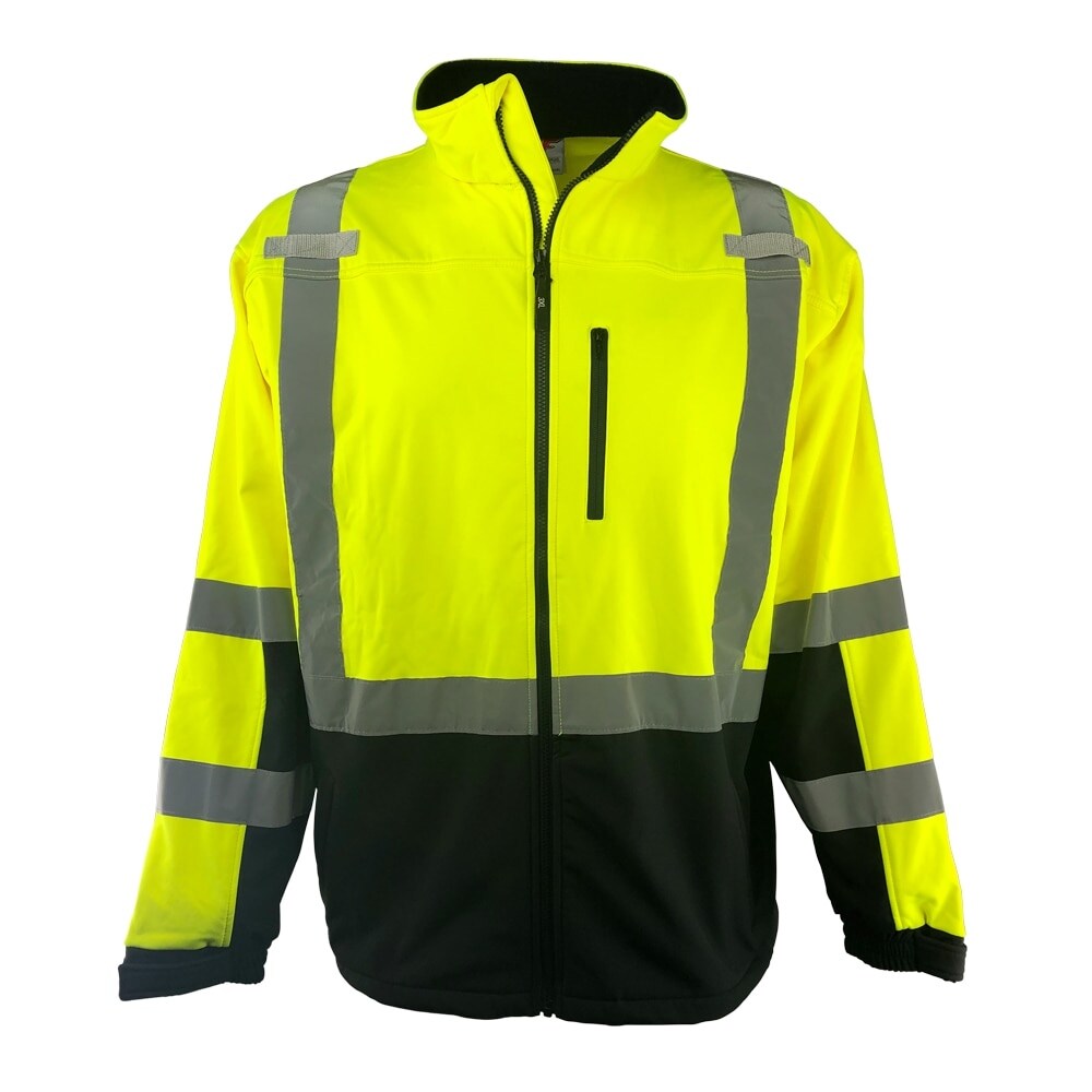 Shop Hi Vis Safety Soft Shell Jacket Full Zip Ansi Class 3 Men S