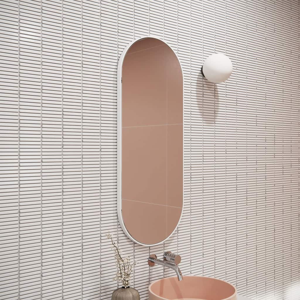 Glass Warehouse SF-PL-16X40 Inara 16" W x 40" H Contemporary Oval