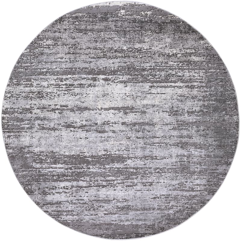 Livabliss Duncan Grey Distressed Abstract Area Rug