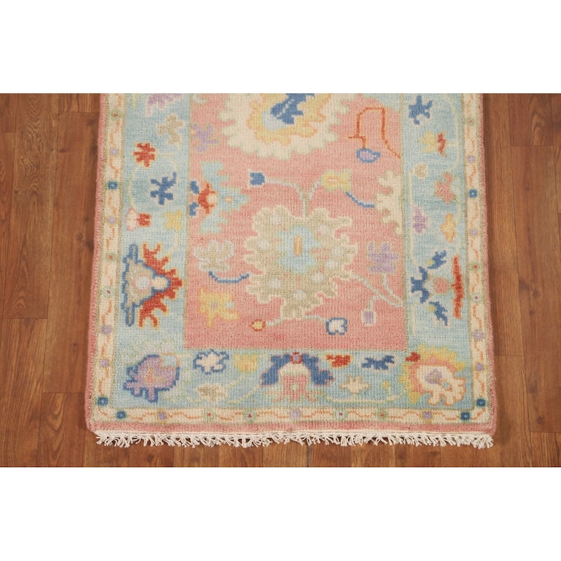 Oushak Accent Rug Hand-Knotted Wool Carpet - 2'7" x 5'10"