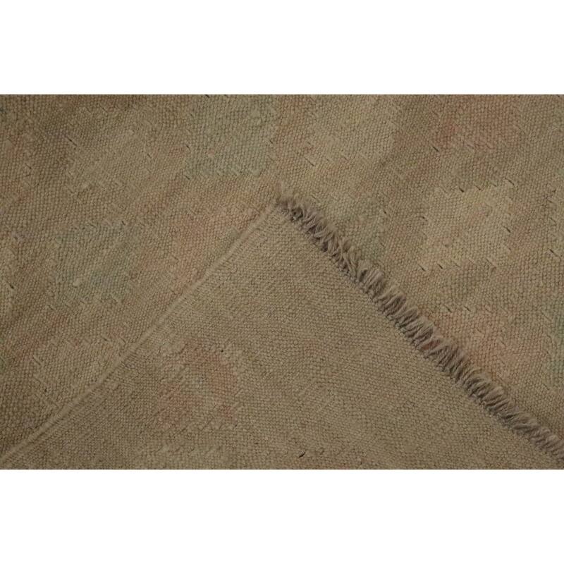 Hand Woven Oriental 100% Wool Carpet Southwestern Tribal Brown Kilim Area Rug - 6' 5'' X 4' 9''