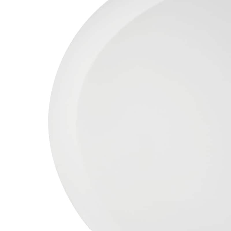 Accent Metal Coffee Table with Hand-Hammered Texture, White and Black Pedestal Table for Living Room