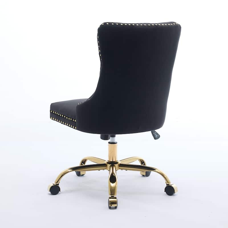 Velvet Office Chair Tufted Adjustable Swivel Desk Chair