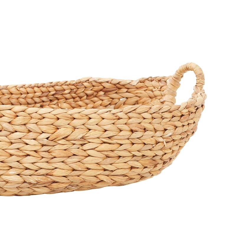 Seagrass Handmade Large Woven Decorative and Functional Storage Basket with Handles - Brown, White, Black