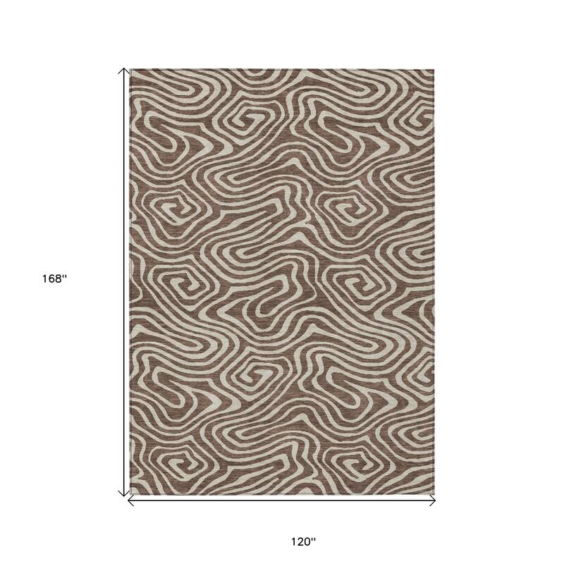 HomeRoots Abstract Transitional Rectangle Outdoor Rug