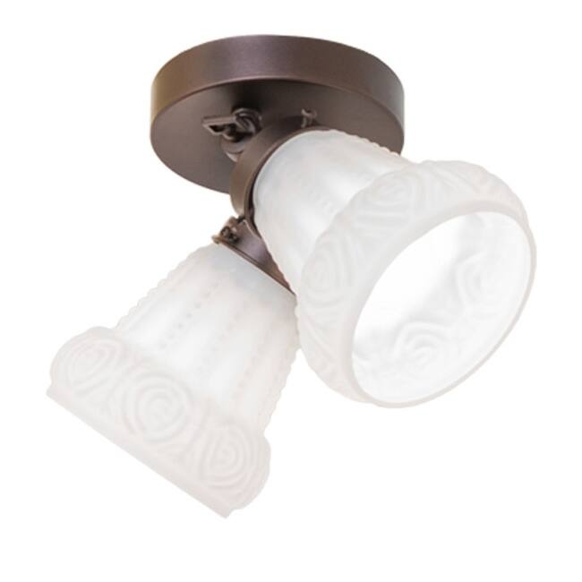 Meyda Tiffany 254394 Puffy Rose 2 Light 12" Wide Semi-Flush Ceiling
