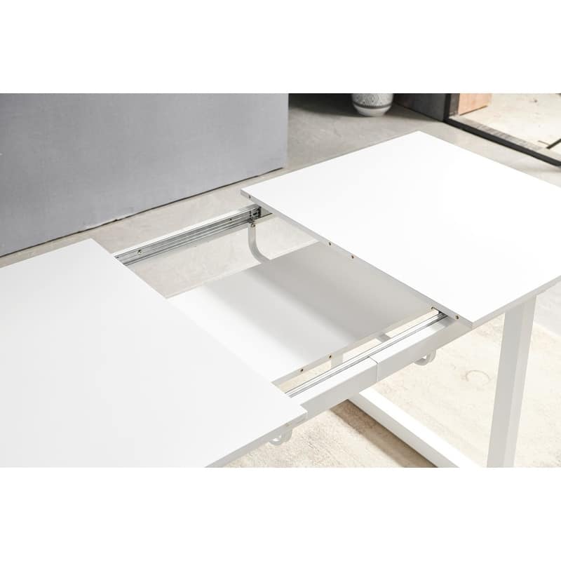 70.86"W Square Extendable Dining Table with Metal Leg