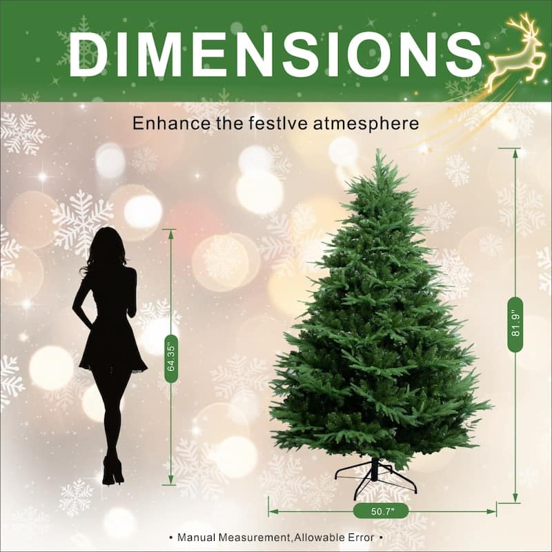 7FT Modern Holiday PE & PVC Mixed Foliage Green Christmas Tree