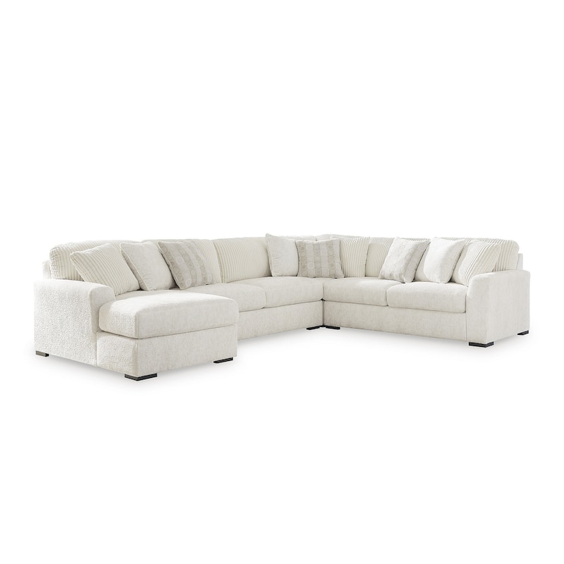 Signature Design by Ashley Chessington Ivory 4-Piece Sectional with Chaise - 152"W x 106"D x 40"H