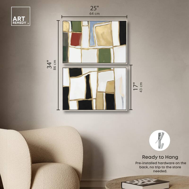 Kiss in Abstraction Canvas Set of 2 by Art Remedy