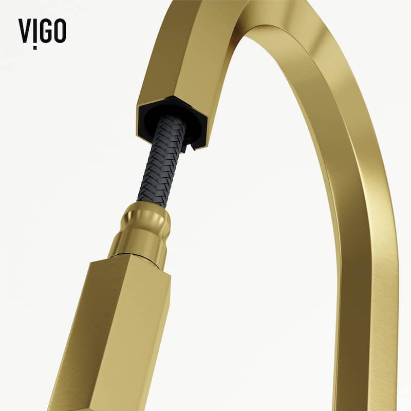 VIGO Hart Hexad 18" H Single Handle Pull-Down Kitchen Faucet