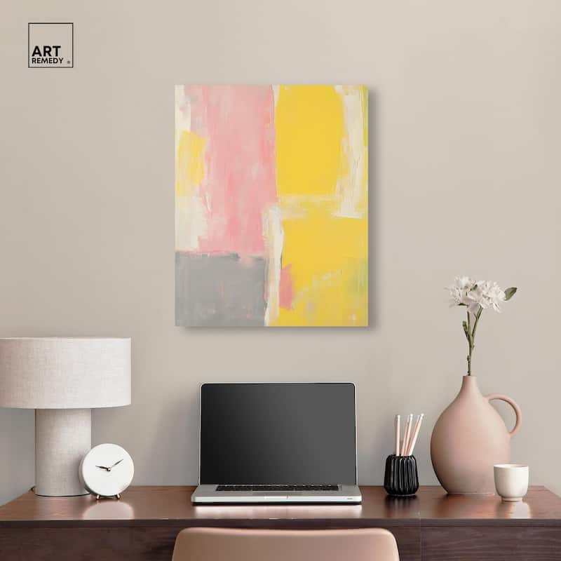Blush and Sunshine Canvas by Art Remedy, Gallery Wrapped