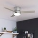 preview thumbnail 1 of 23, Hunter 52" Minimus Modern Sleek Low Profile Ceiling Fan with LED Light, Handheld Remote - Contemporary, Transitional Brushed Nickel