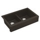 preview thumbnail 23 of 75, Karran Retrofit Farmhouse Quartz 34 in. Double Bowl 50/50 Sink Kit