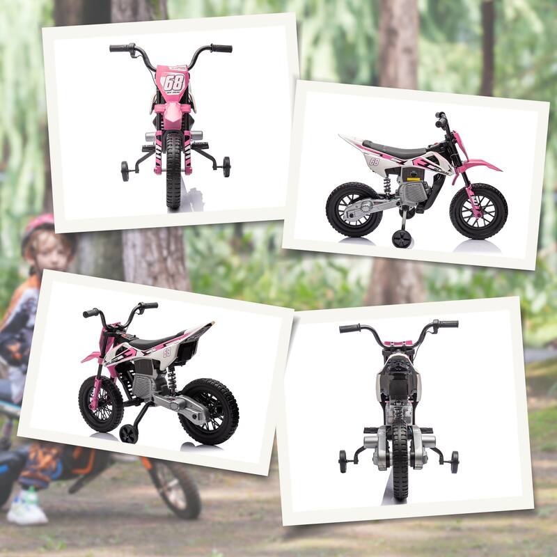 Qaba 12V Kids Motorcycle W/ Twist Grip Throttle, Rear Suspension