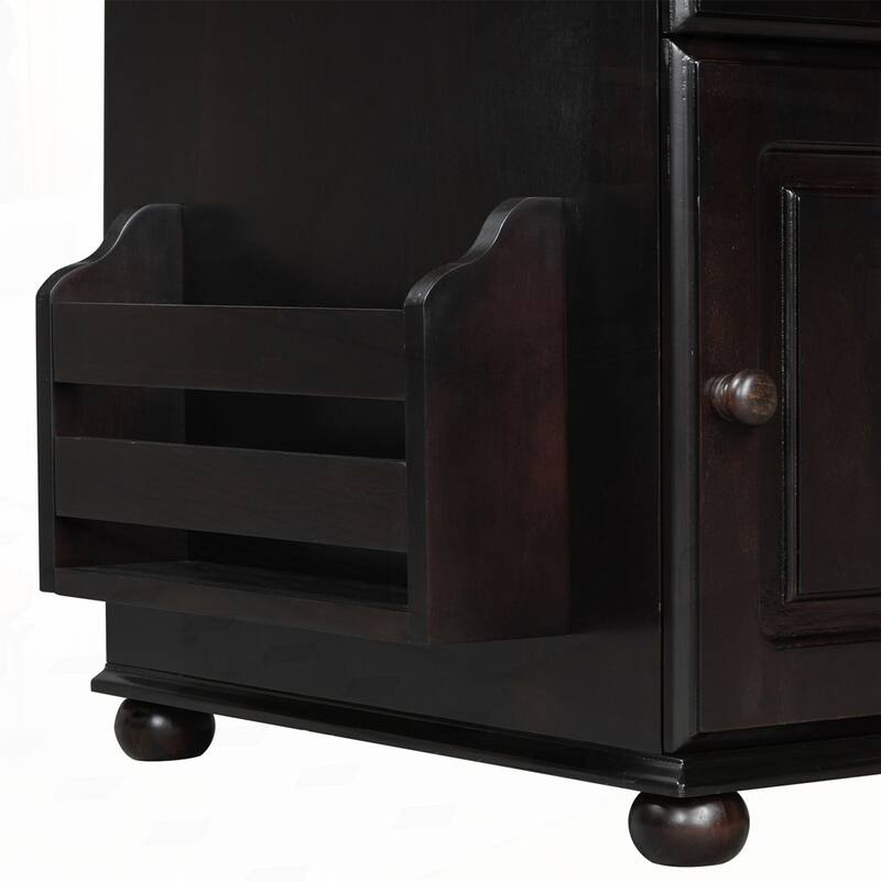End Table Flip Top Side Table with USB Ports and Bookshelf