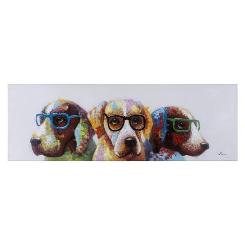 Yosemite Home Decor 'Cool Dogs' Original Hand-painted Wall Art - multi