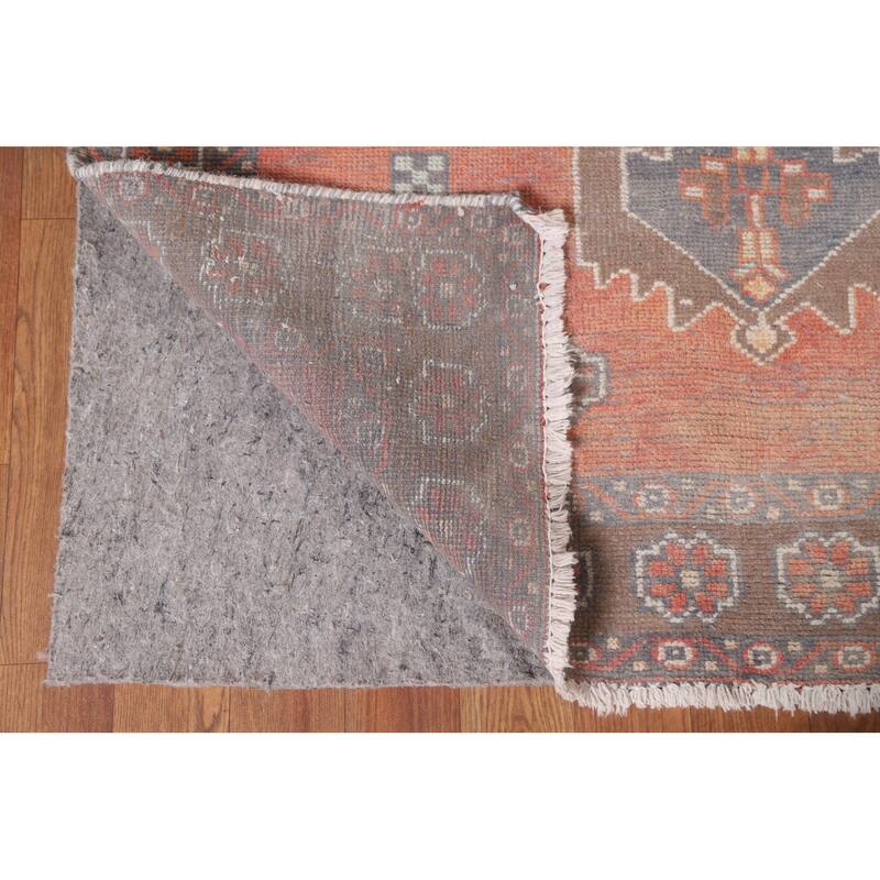 Hand Knotted Oriental 100% Wool Carpet Traditional Geometric Oranges & Rust Sirjan Area Rug - 6' 4'' X 3' 7''
