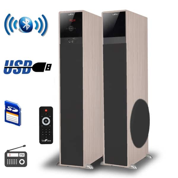 beFree Sound Bluetooth Tower Speakers with optical input Bed Bath