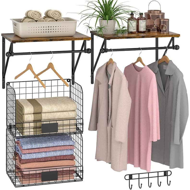 Over Washer Shelves - Wire Baskets and Drying Rack