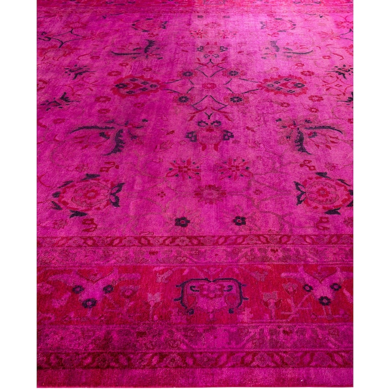 Overdyed One-of-a-Kind Hand-Knotted Area Rug - Pink - 10' 1" x 14' 0"