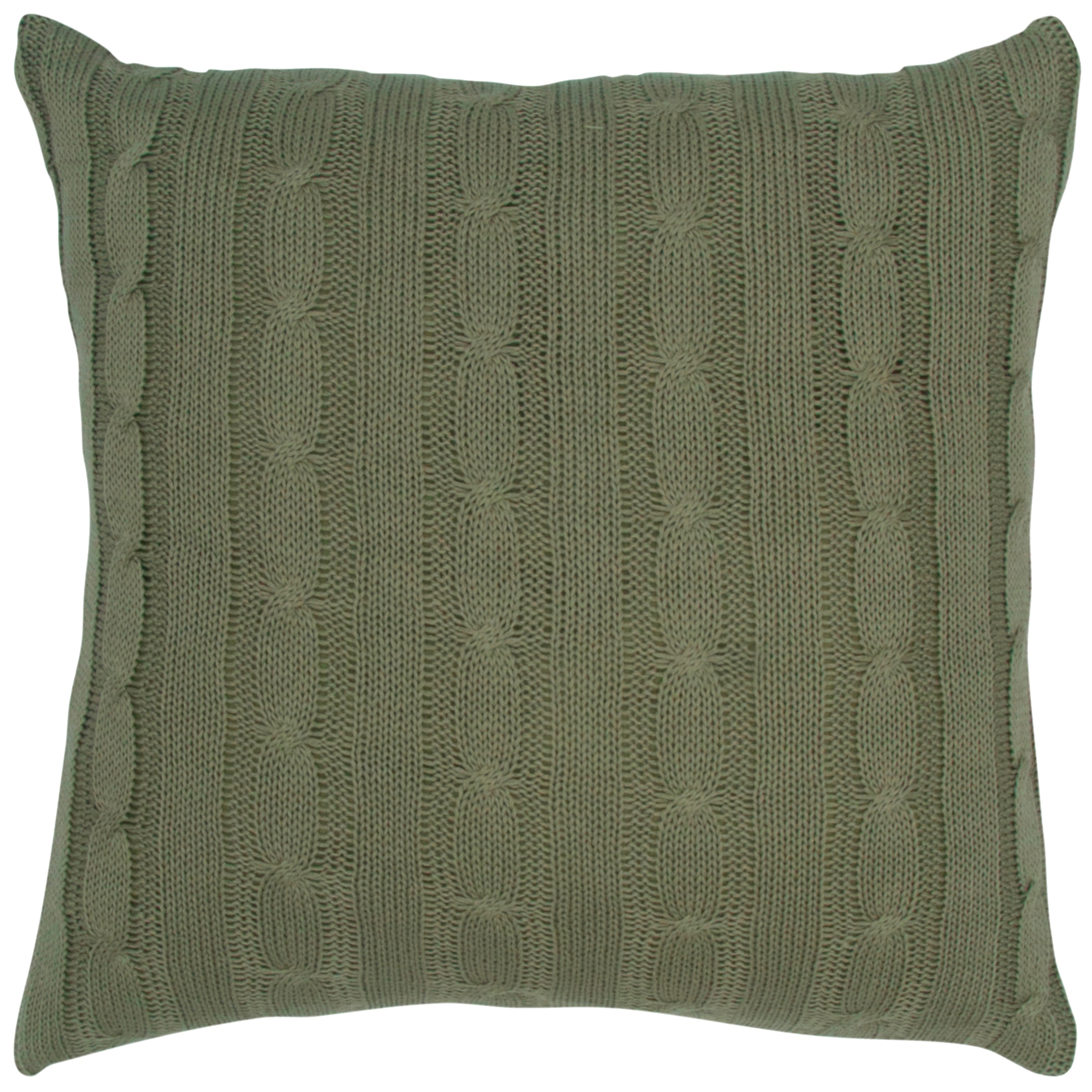 Green cable knit cheap pillow