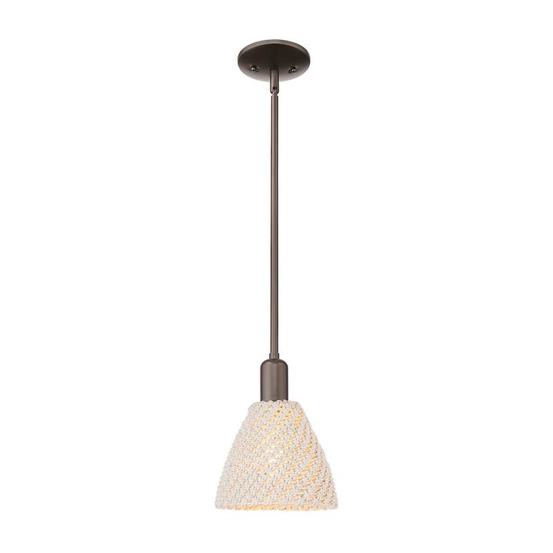 Innovations Lighting 716-1S-10-8 Natural Ballston Dome Pendant Natural - Oil Rubbed Bronze / Natural