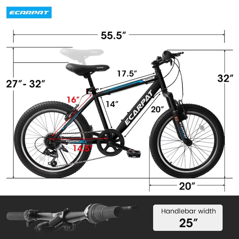 20 in Kids Montain Bike Gear Shimano 7 Speed Bike for Boys and Girls