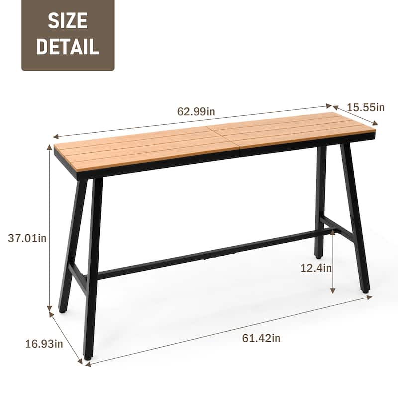 Pellebant Outdoor Bar Table Patio Rectangular