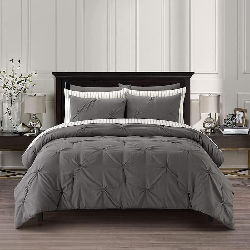 Sharper Image 9-Piece Down Alternative Pintuck Bed-in-a-Bag Set