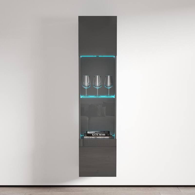 Strick & Bolton Hadi Wall-mounted Bookcase - Gray