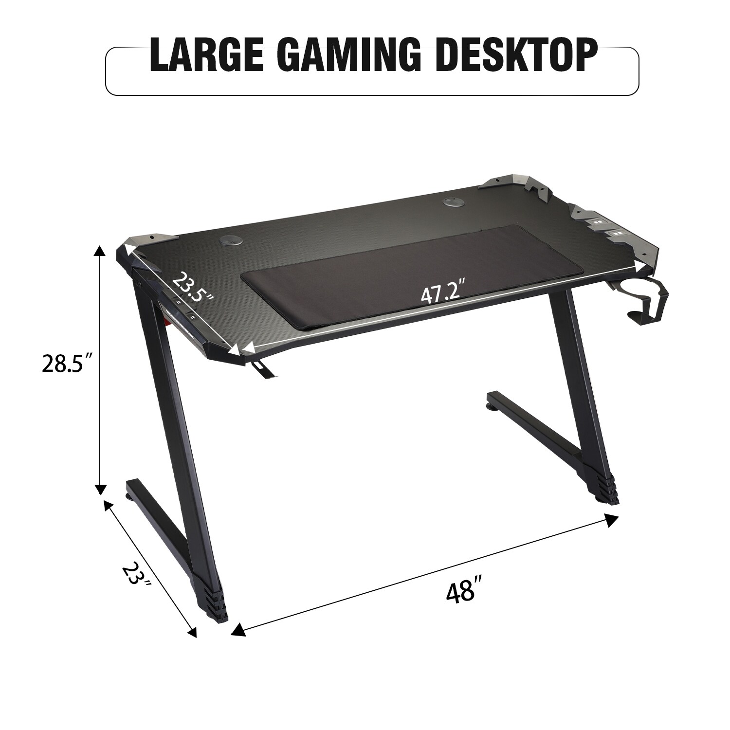 Details about   Gaming Desk Computer Office Game Table Z-Shaped Work Station with Cup hi77 