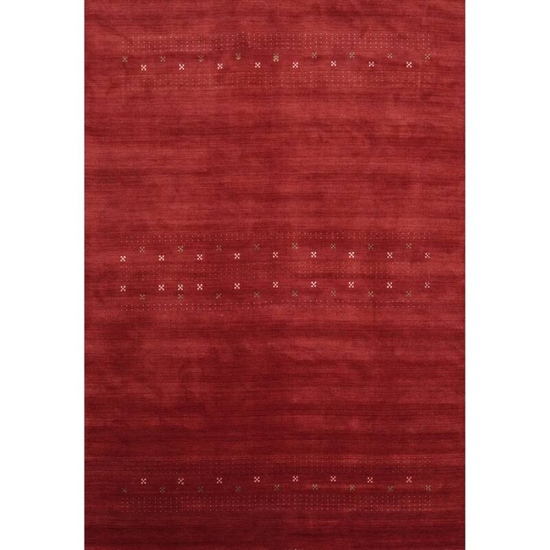 Hand Knotted Oriental 100% Wool Carpet Tribal Tribal Red Gabbeh Area Rug - 11' 3'' X 8' 2''