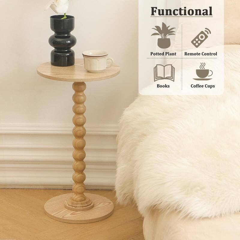Round Side Table - 11.8"D x 11.8"W x 21.6"H