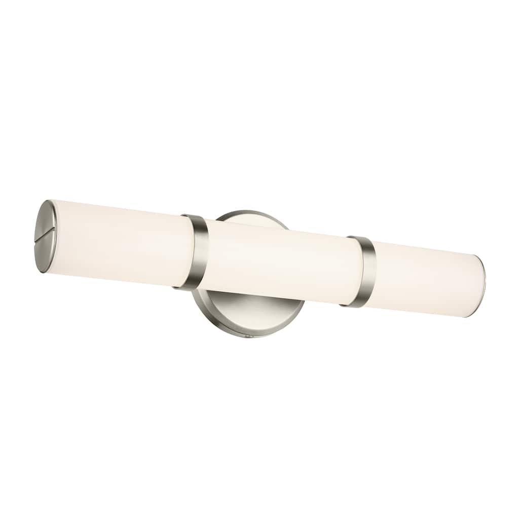 Kichler Lighting Rosh 18" Bath Bar Small LED with White Glass in Brushed Nickel