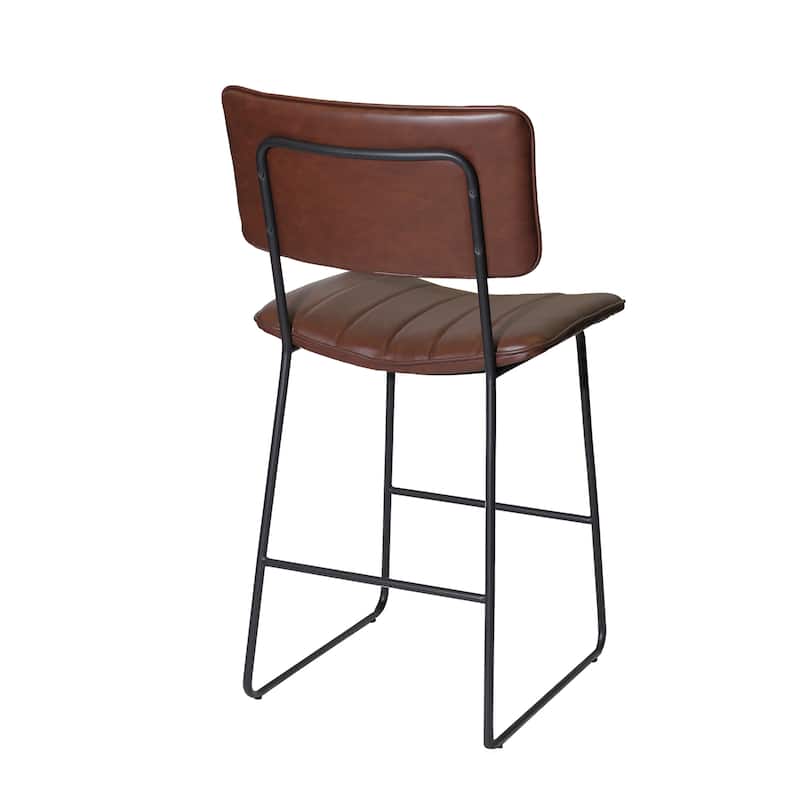 Steve Silver Tallon Metal and Faux Leather Counter Stool