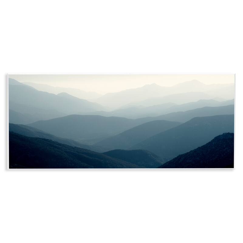 Stupell Foggy Blue Mountains Wall Plaque Art Design By Gemma Bardot - 17 x 7