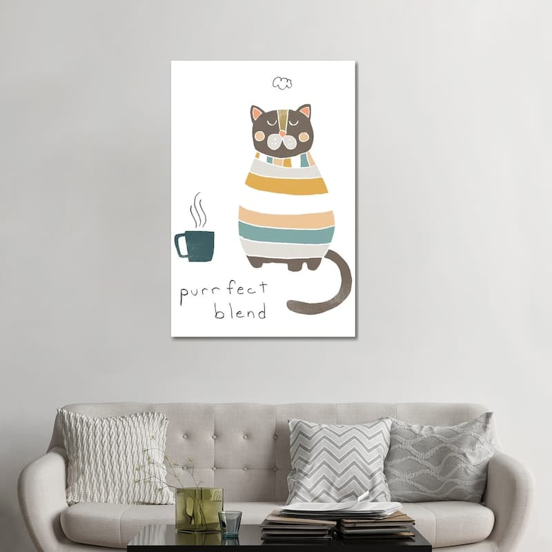 iCanvas "Coffee Cats IV" by June Erica Vess Canvas Print - 48x32x1.5