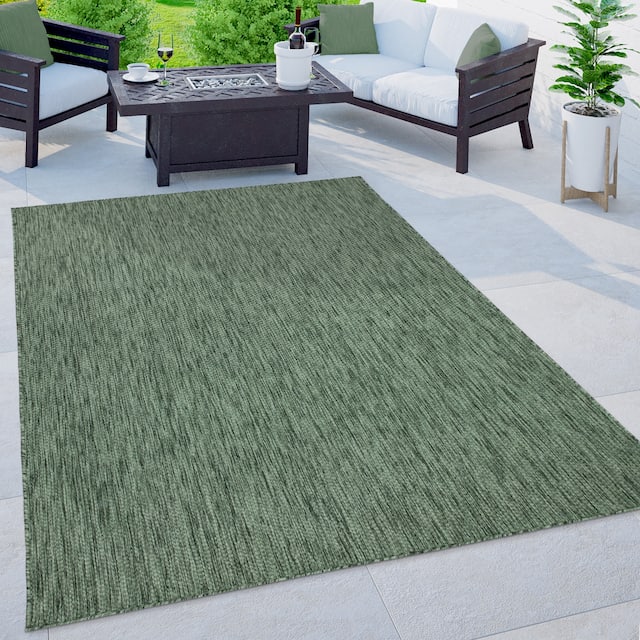 Variegated Waterproof Outdoor Rug for Patio - 6'7" x 9'2" - Green
