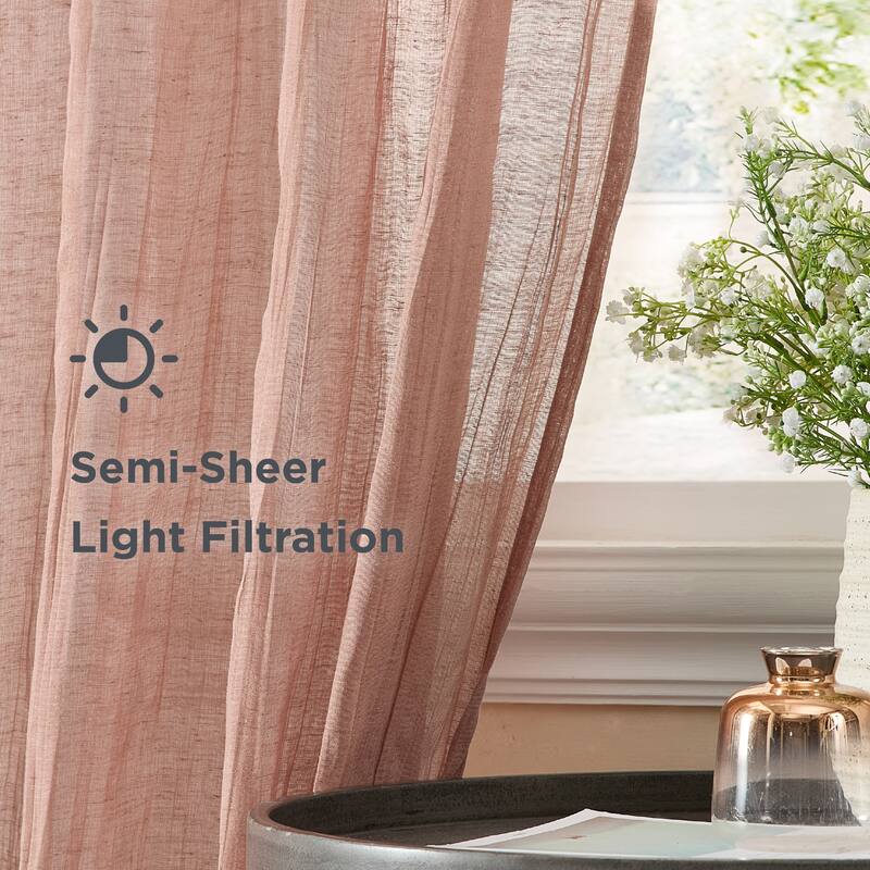 French Connection Charter Crushed Rod Pocket Window Curtain Pair
