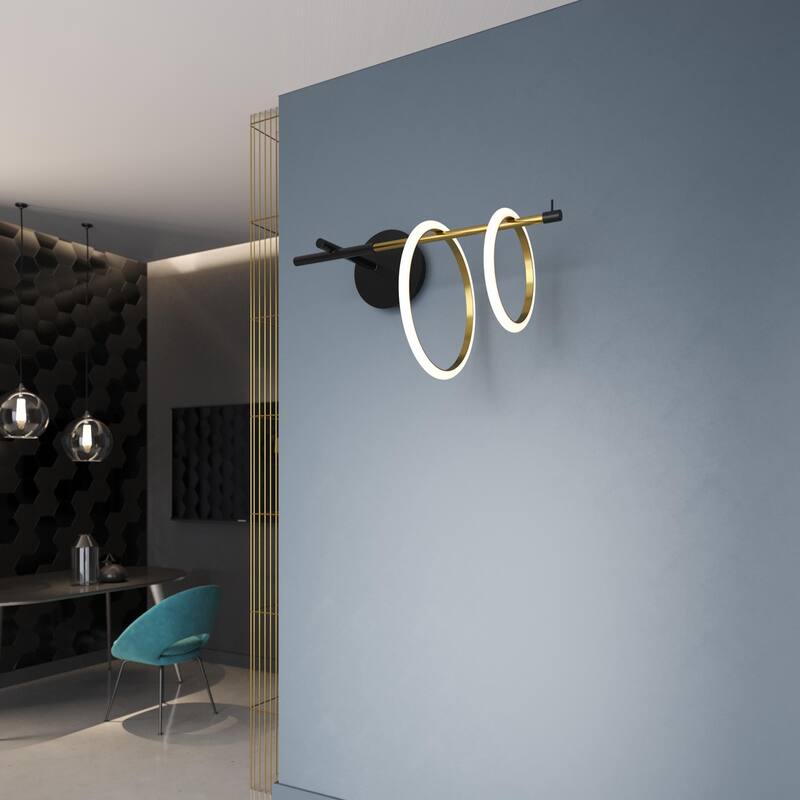 Glow's Avenue 2-Light Loop Ring Wall Sconce