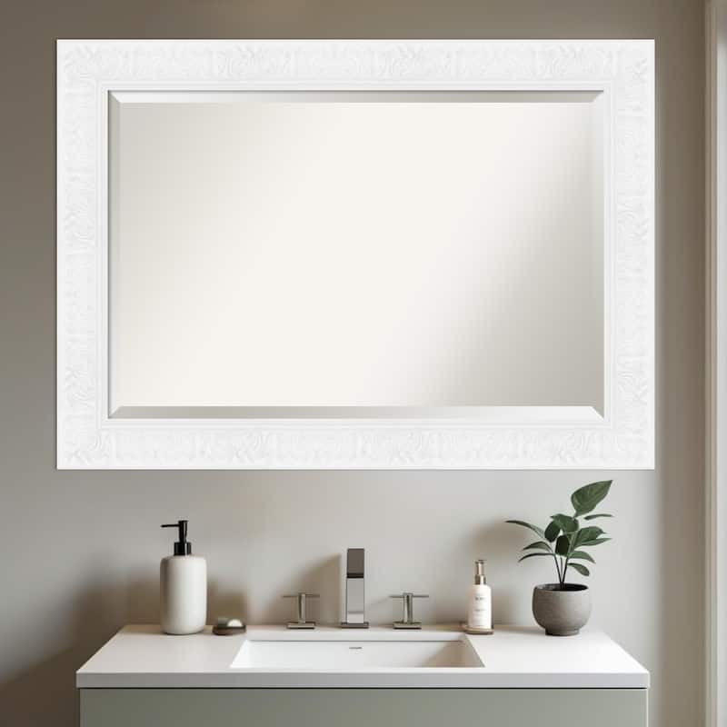 Luxe Beveled Framed Bathroom Vanity Wall Mirror