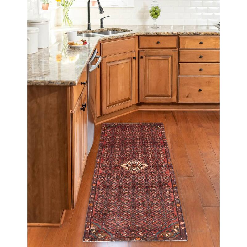 ECARPETGALLERY Hand-knotted Andelz Red Wool Rug - 3'1 x 9'5