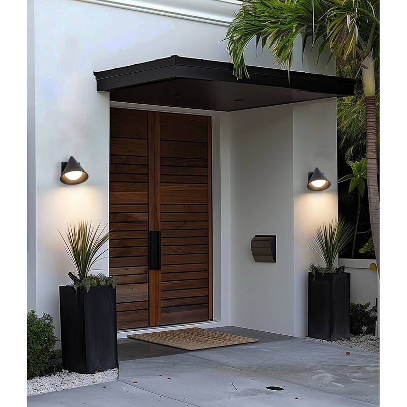 Modern LED Outdoor Wall Sconce Set of 2